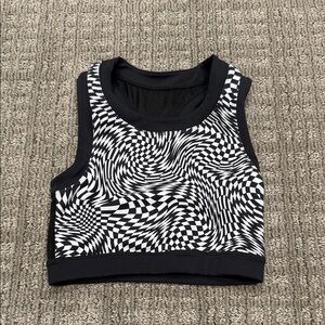 Black and White Geometric Crop Top for dance
